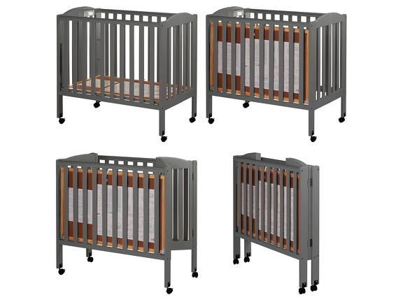 Steel Grey 3 in 1 Folding Portable Crib Collage