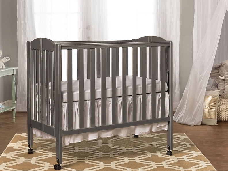 Steel Grey 3 in 1 Folding Portable Crib Room Shot