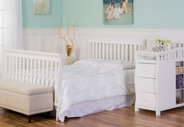 White Brody 5 in 1 Full Bed with Footboard