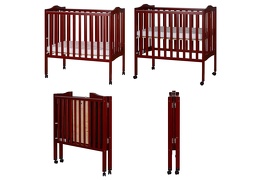 Cherry 2 in 1 Lightweight Folding Portable Crib Collage