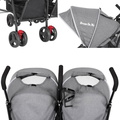 Dark and Light Grey - Volgo Twin Umbrella Stroller 09
