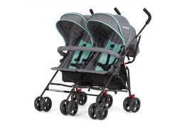 Mint and Dark Grey - Volgo Twin Umbrella Stroller 02