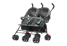 Mint and Dark Grey - Volgo Twin Umbrella Stroller 03