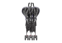 Purple and Dark Grey - Volgo Twin Umbrella Stroller 07