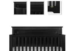 Black - Morgan 5 in 1 Convertible Crib Details