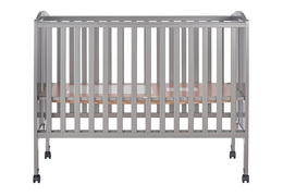 Steel Grey Folding Full Size Convertible Crib Silo2
