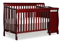 Cherry Brody 5 in 1 Convertible Crib with Changer Silo