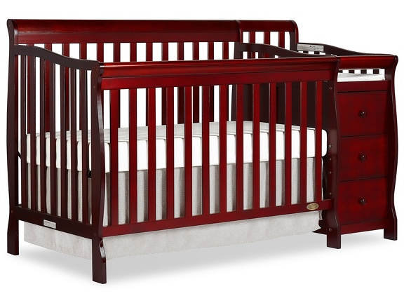 Cherry Brody 5 in 1 Convertible Crib with Changer Silo
