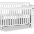 White Brody 5 in 1 Convertible Crib with Changer Silo