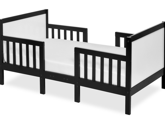 Black/White Hudson 3 in 1 Convertible Toddler Bed Silo 01