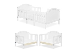 White Portland 3 in 1 Convertible Toddler Bed Collage 01