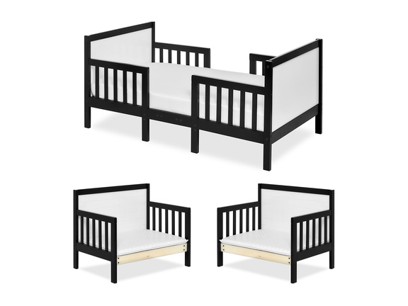 Black/White Hudson 3 in 1 Convertible Toddler Bed Silo Collage