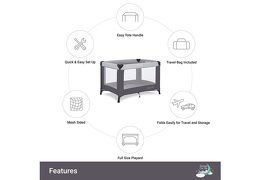 436-GY Nest Portable Playard Features