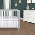 632-PGW Lucas Mini Modern Crib With Rounded Spindles Room Shot 01