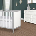 632-PGW Lucas Mini Modern Crib With Rounded Spindles Room Shot 02