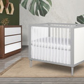632-PGW Lucas Mini Modern Crib With Rounded Spindles Room Shot 05