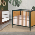 632-OLV Lucas Mini Modern Crib With Rounded Spindles Room Shot 06