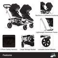 479-BLACK Track Tandem Stroller – Face to Face Edition Features