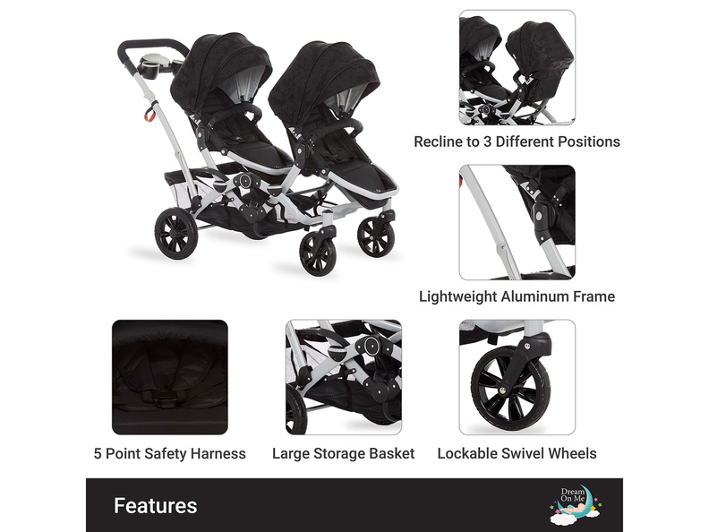 479-BLACK Track Tandem Stroller – Face to Face Edition Features