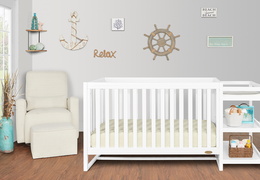 661-WHT Milo 5-in-1 Convertible Crib and Changing Table Room Shot 02