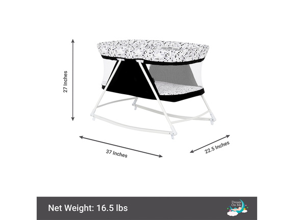 390-BW Palm 3 in 1 Bassinet Playpen Dimension