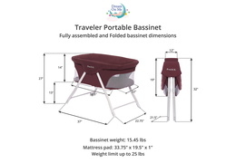 Traveler Portable Bassinet Dimension