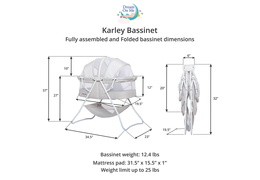 Grey Karley Bassinet Dimension