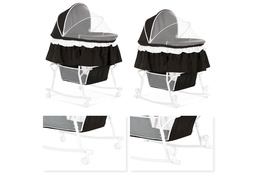 442-BLK Lacy Portable 2 in 1 Bassinet and Cradle Collage 02