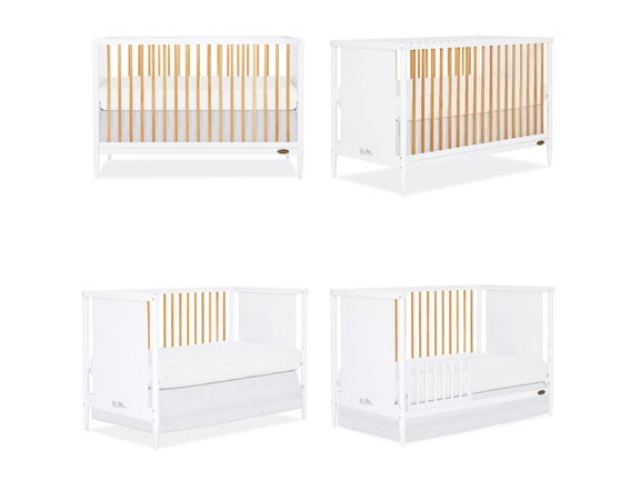 670-NWHITE Clover 4-in-1 Modern Island Crib Collage