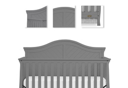 730-SGY Kaylin 5 in 1 Convertible Crib Details