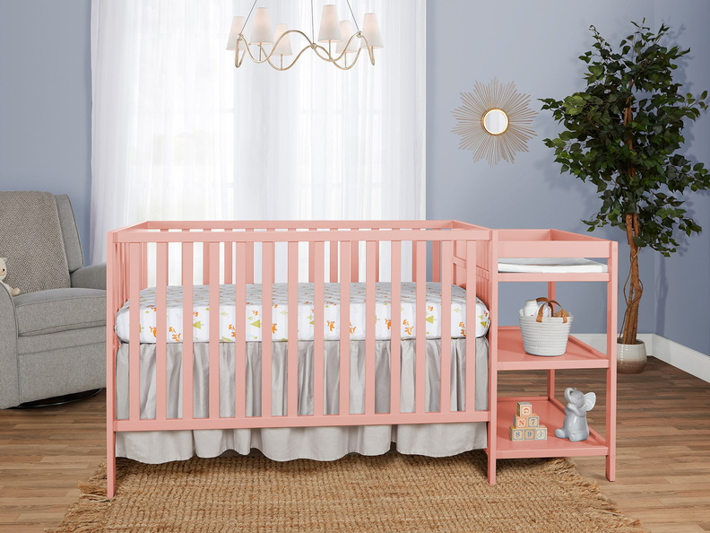 679-DPINK Synergy Convertible Crib and Changer Room Shot 01