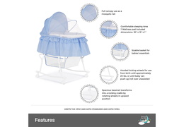 442-S Lacy Portable 2 in 1 Bassinet and Cradle Features