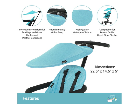 364-SB Coast Rider Stroller Canopy Features