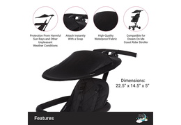 364-BLACK Coast Rider Stroller Canopy Features