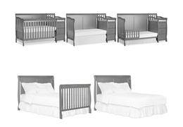620FP-SGY 5-in-1 Brody Full Panel Convertible Crib with Changer Collage 01