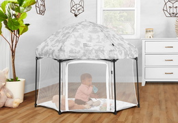 4435X-SGY Onyx Playpen Set with Canopy Room Shot 03