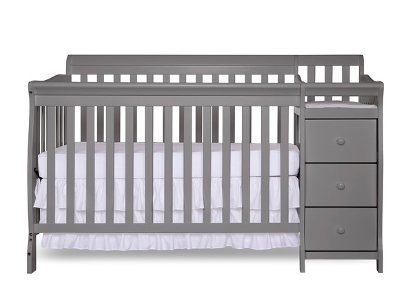 620-SGY Brody 5 in 1 Convertible Crib with Changer Silo 01