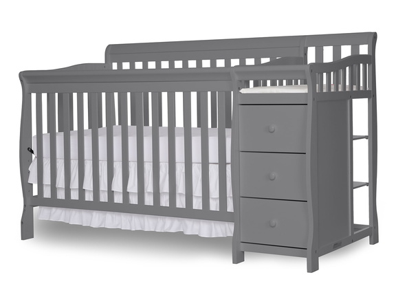 620-SGY Brody 5 in 1 Convertible Crib with Changer Silo 02