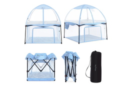 4434-BLU Ziggy Square Playpen with Canopy Collage