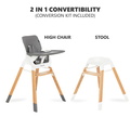 252-LG Nibble 2-in-1 wooden Highchair Convertibility