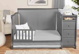 620FP-SGY 5-in-1 Brody Full Panel Toddler Bed with Changer Room Shot A