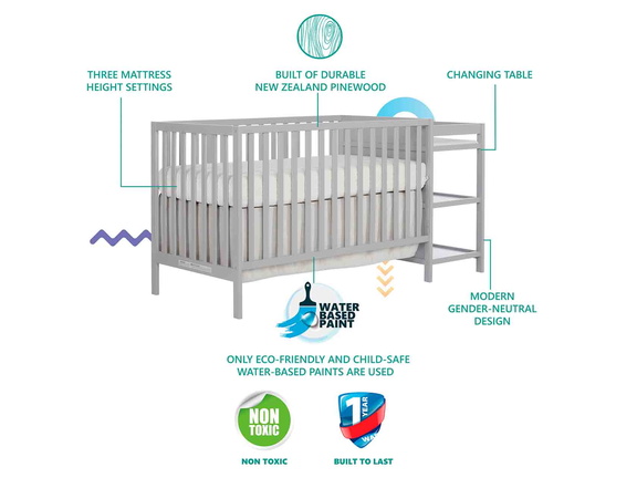 679-PG Synergy Convertible Crib and Changer Features 01