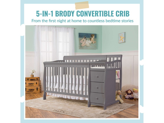 620-SGY Brody Convertible Crib with Changer (5)