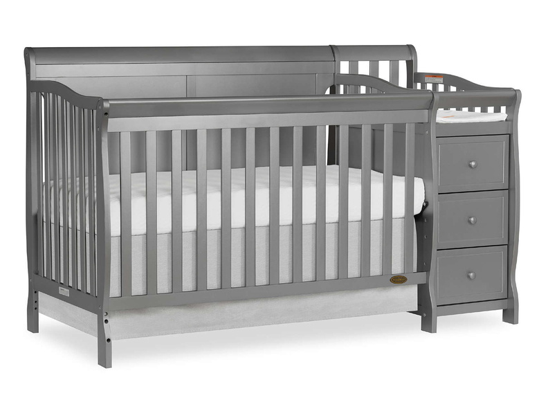 620FP-SGY Brody Full Panel Convertible Crib with Changer (1)